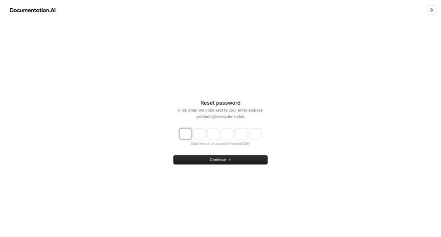Documentation.AI
			 account management form authentication security ui page example