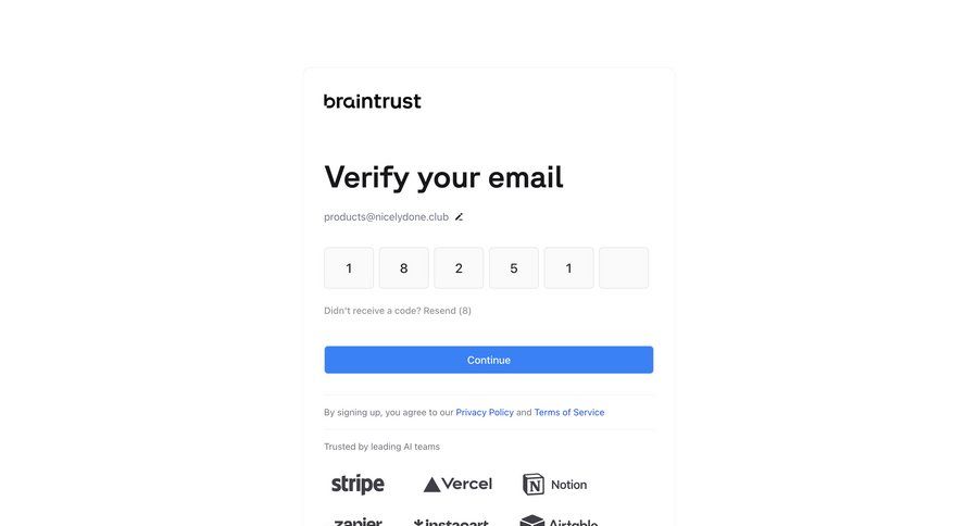Braintrust
				signup page example