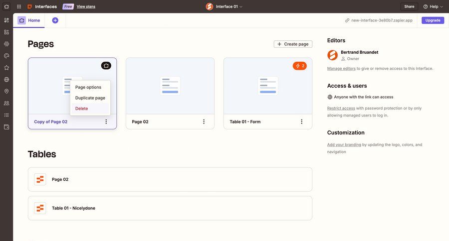 Zapier
			 content management configuration dashboard sidebar navigation delete access control sidebar create setup menu duplicate card layout ui page example