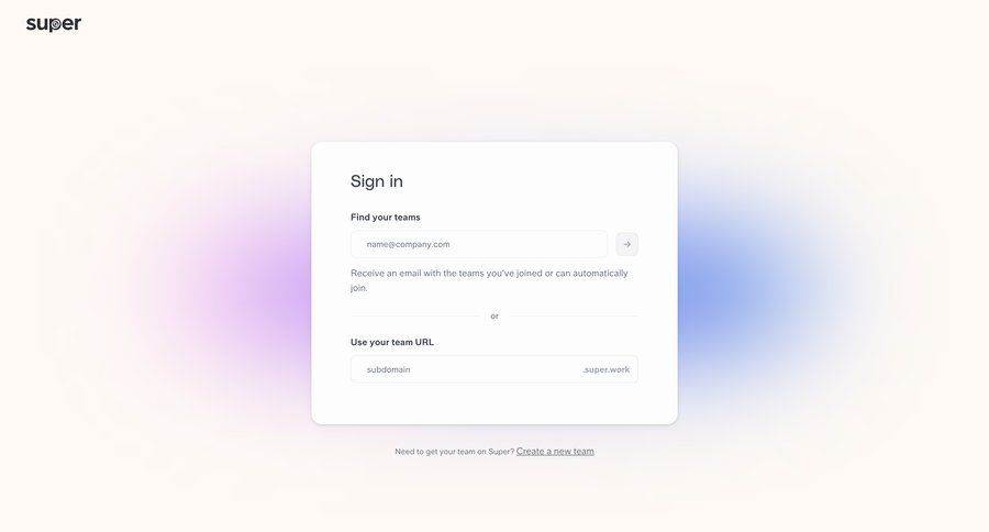 Super
				signin ui page example