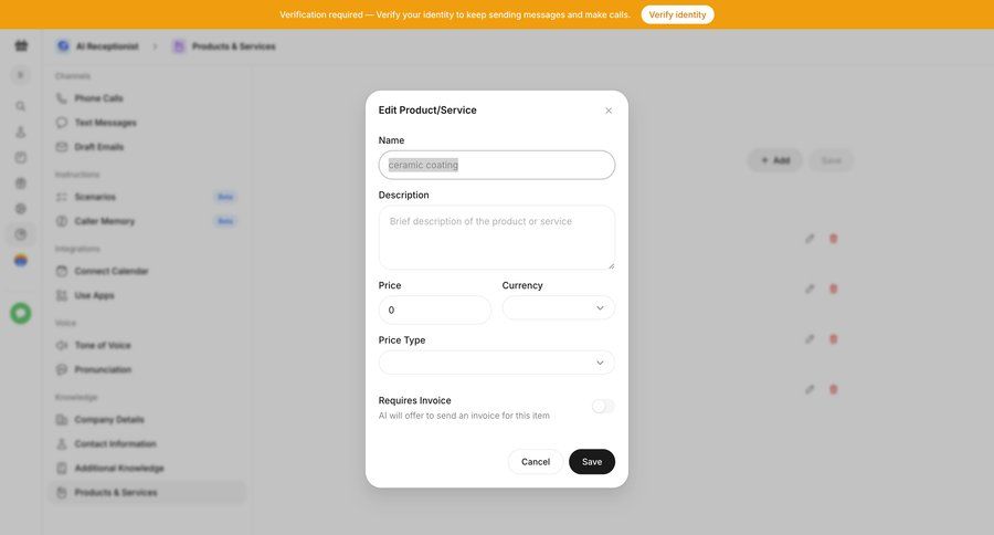 Beside
			 configuration settings form modal dialog cancel action save changes rounded corners data entry ui page example