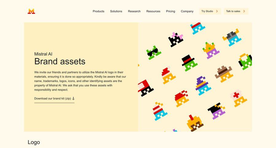 Mistral
				brand resources ui page example