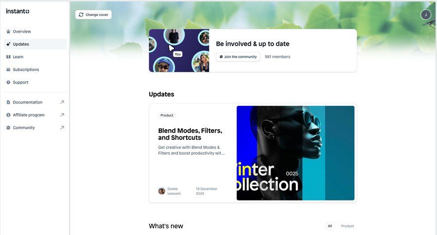 Instant
			 e-commerce sidebar navigation grid drag & drop color theme sidebar changelog update shortcuts modern version history pagination affiliate program news feed ui page example