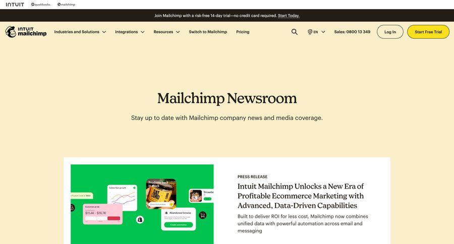 Mailchimp
				press ui page example