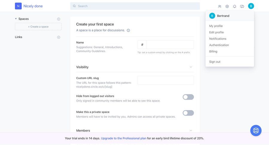 Circle
				dropdown & other states page example