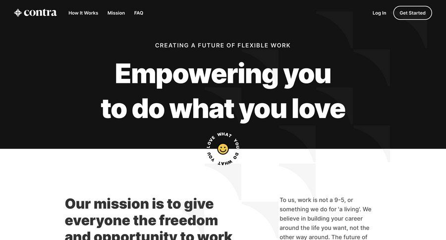 Contra
				about & company mission page example