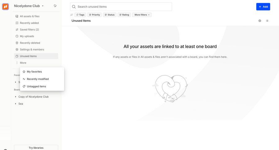 Air
			 sidebar navigation project management onboarding full-screen layout empty state message sidebar menu search bar ui page example