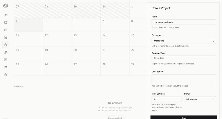 Midday
			 task management project management grid onboarding form project setup project creation create ui page example