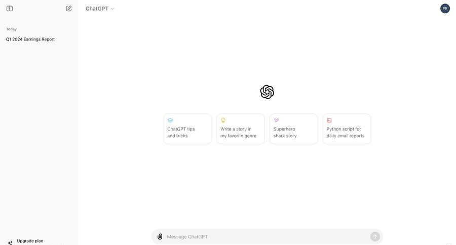 ChatGPT
			 sidebar navigation artificial intelligence sidebar personal space chat shortcuts quick actions chat interface ui page example