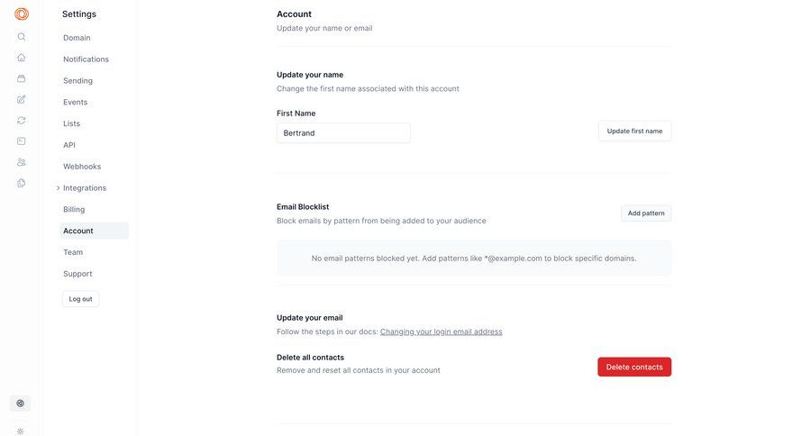 Loops
			 settings account management form account settings sidebar ui page example