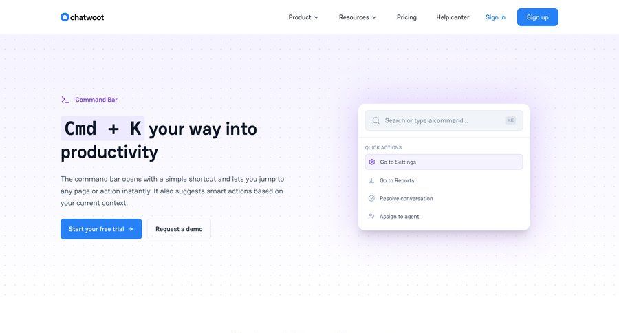 Chatwoot
			 keyboard shortcuts ui page example