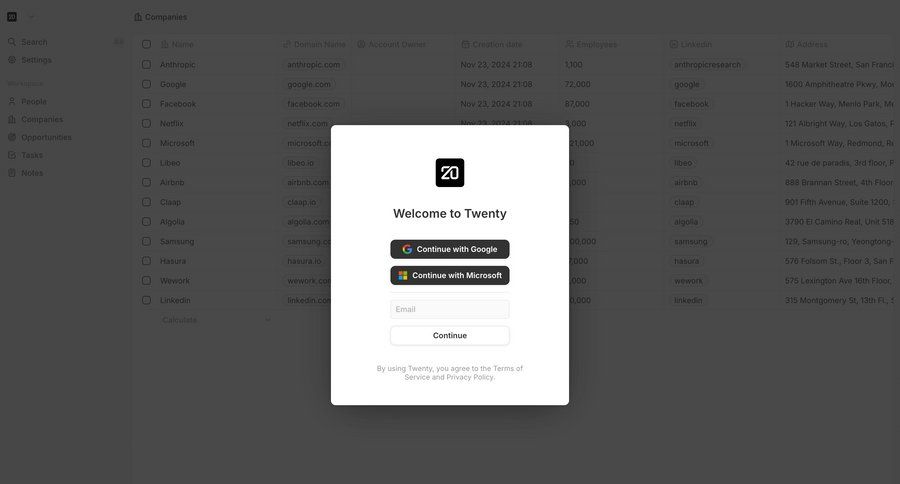 Twenty
				signup ui page example