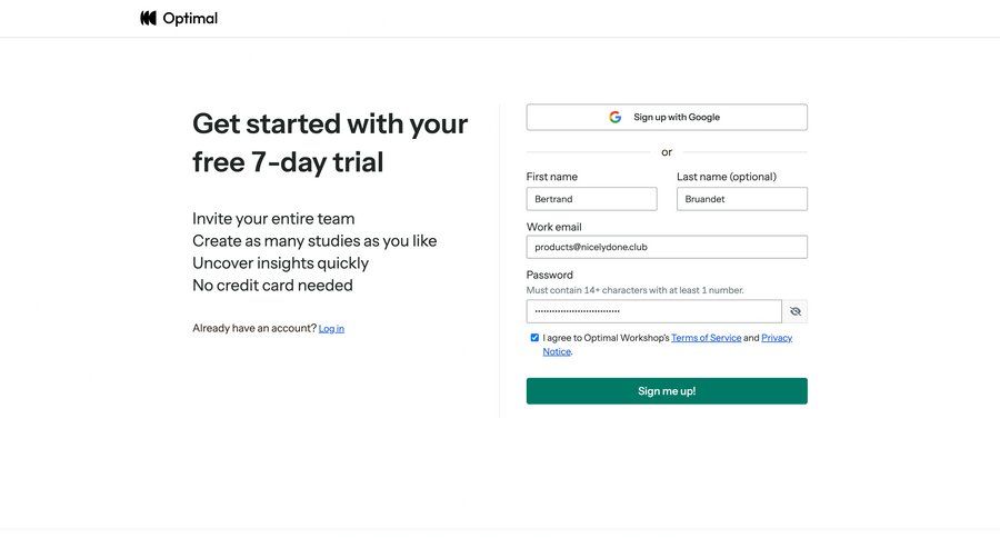 Optimal screen example