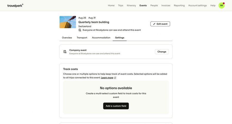 Travelperk
				settings ui page example