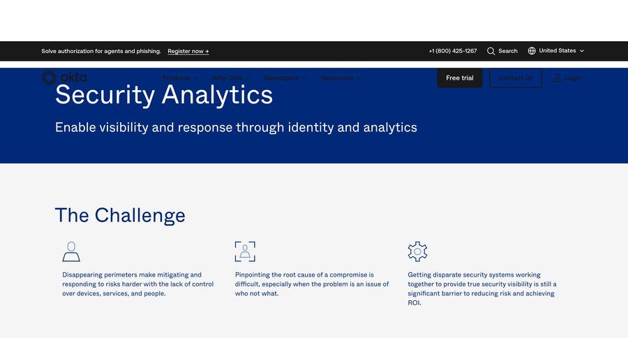 Okta
			 security analytics ui page example