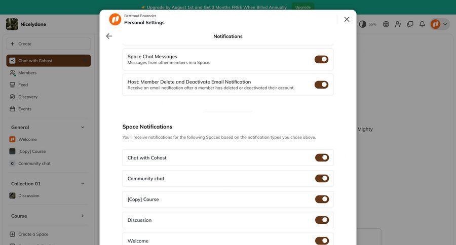 Mighty
			 settings onboarding notification management preferences notification settings ui page example