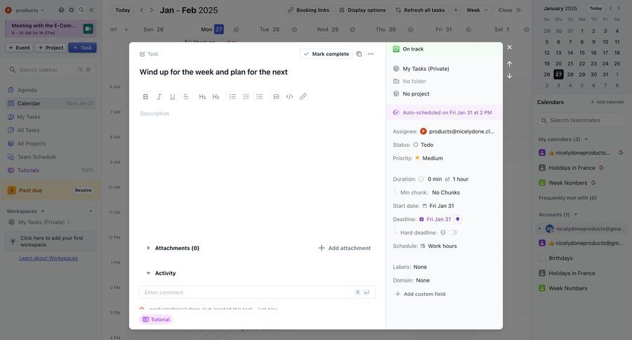 Motion
			detail page calendars integration settings information page detail view info view ui page example