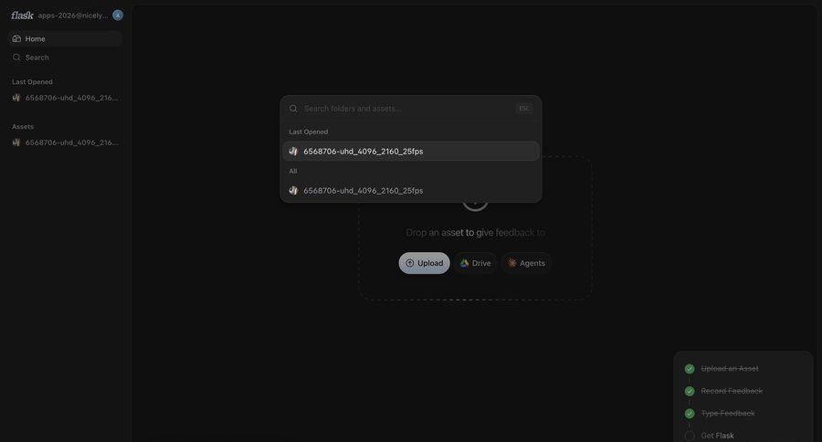 Flask
			list search onboarding upload upgrade your account minimalist design search results global search ui page example