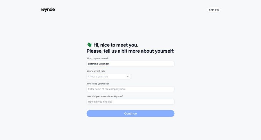 Wynde
				home page example