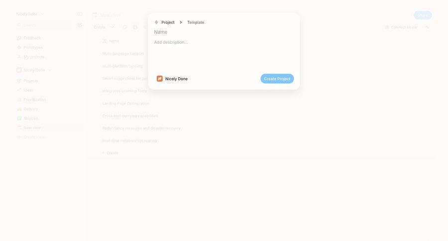 Alloy
			create task management project setup ui page example