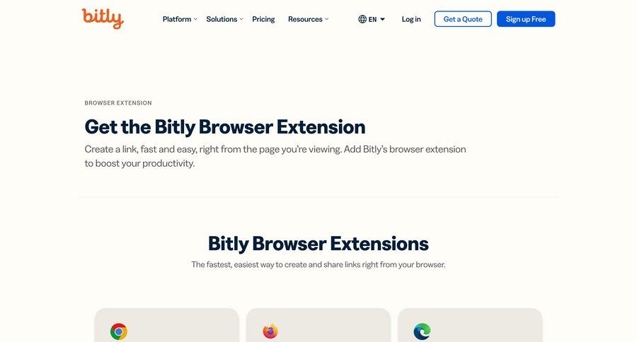 Bitly
			product page feature tools chrome extension media gallery download features download report ui page example