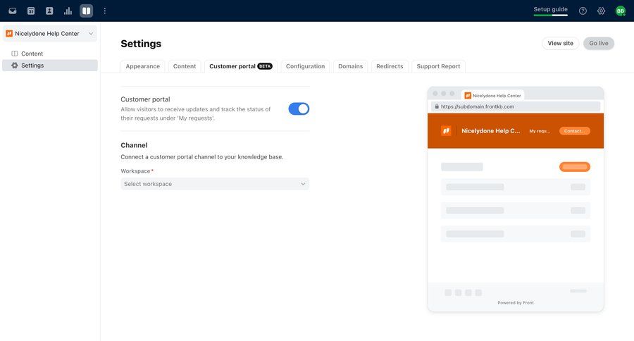 Front
			 configuration settings grid preview panel ui page example