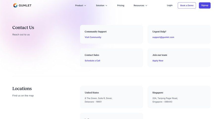 Gumlet
			 location map contact us alternatives ui page example