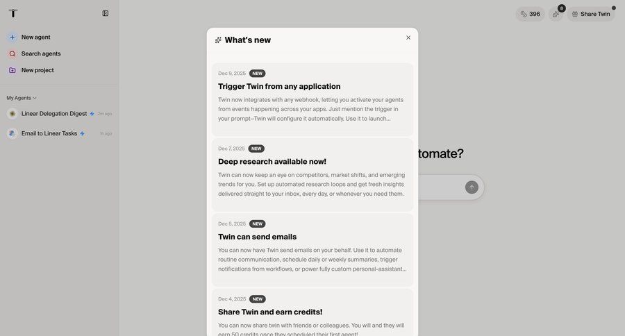 Twin
				notification ui page example