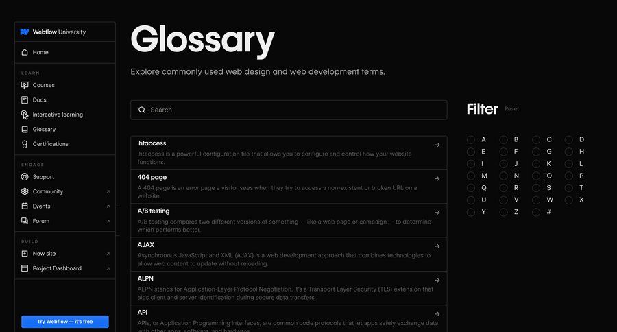 Webflow
			 homepage home page alternatives checkout screen dashboard layouts time selector affiliate program rule engine ui page example