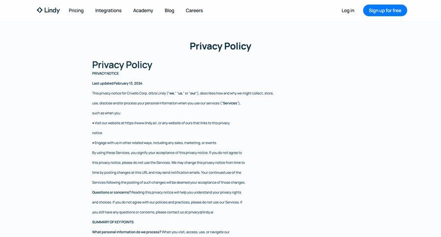 Lindy
				article ui page example