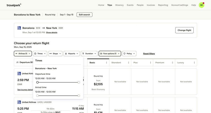 Travelperk
				list ui page example