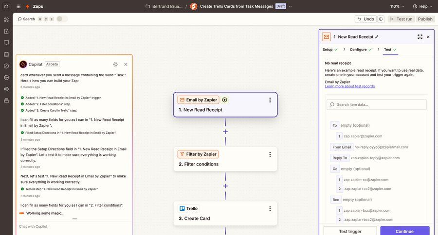 Zapier
			 configuration workflow form automation data mapping workflow configuration workflow editor setup integration configuration screen ui page example