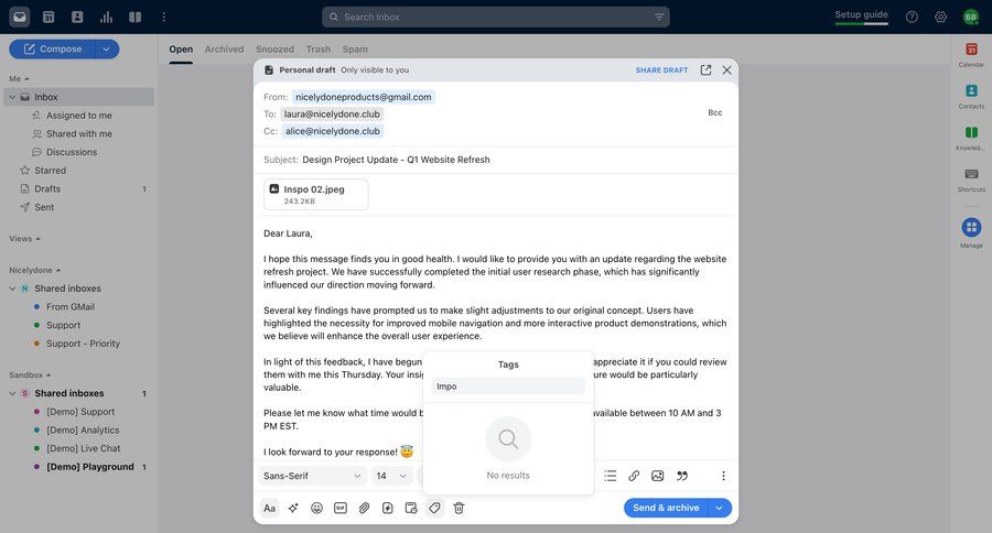 Front
			 editor tagging tag management email compose email wysiwyg task communication sidebar communication competition ui page example