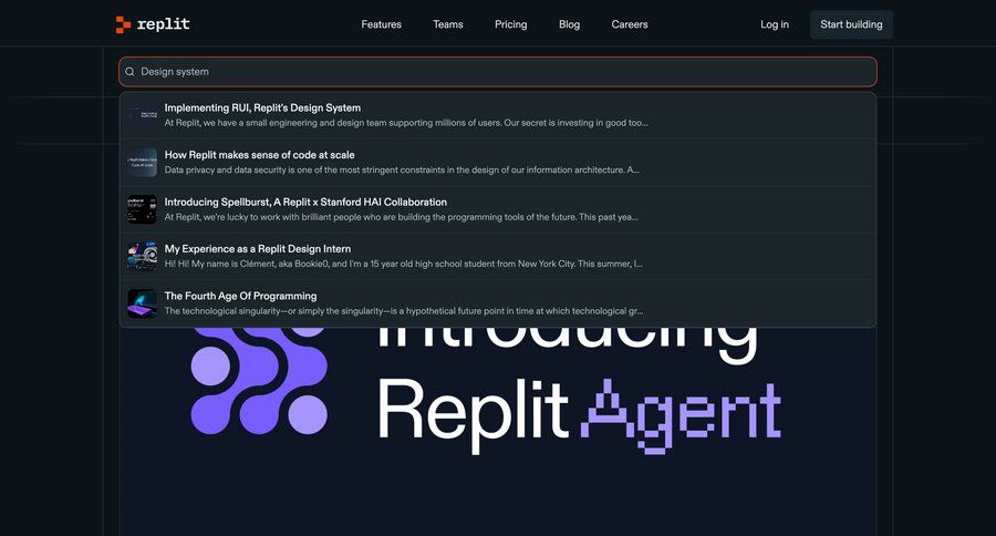 Replit
			 product update dark ui version history pagination ui page example