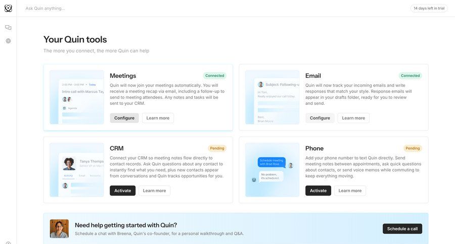 Quin
				settings ui page example