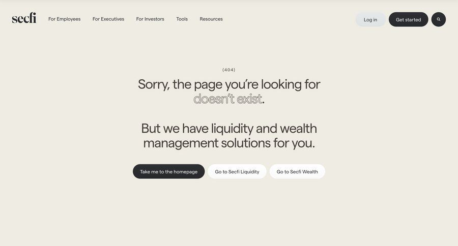 Secfi
			 suggestion page not found not found lost ui page example