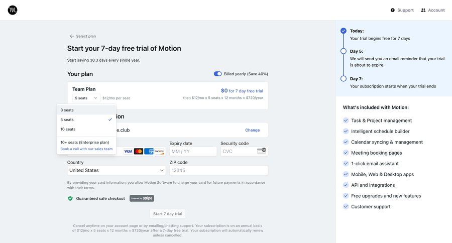 Motion
				checkout page example