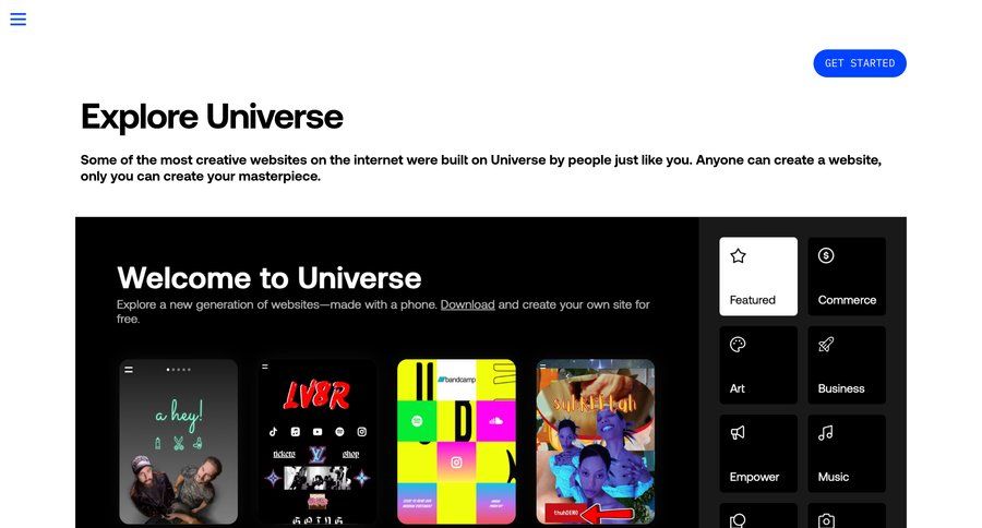 Universe
				product page ui page example
