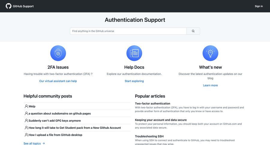 Github
			support / help center multi-factor authentication (mfa) virtual assistant data grid mfa ui page example