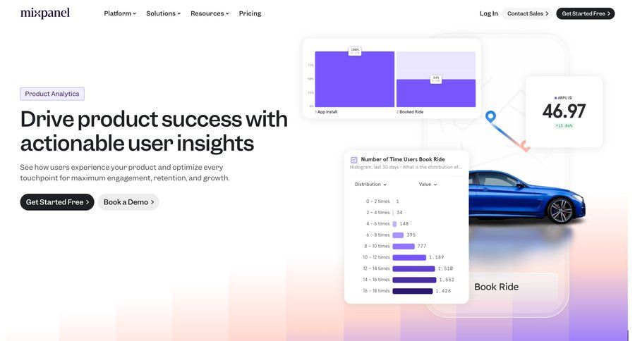 Mixpanel
				product page ui page example