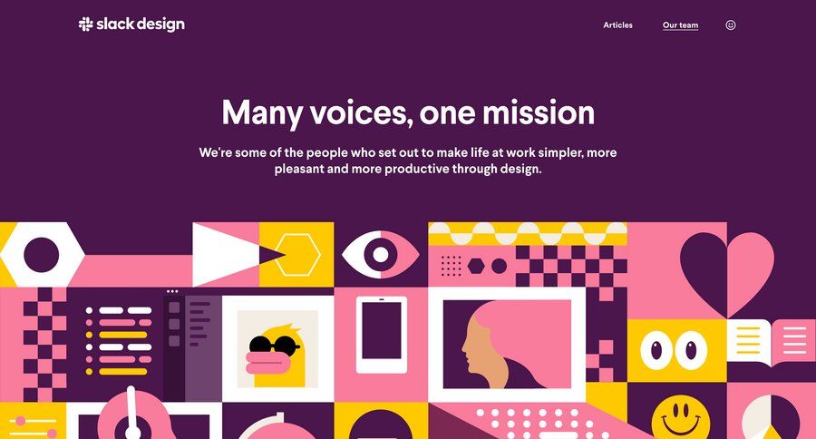 Slack
			 collaborators group members career voice ui page example