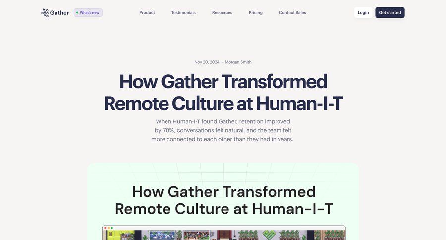 Gather
			 blog post article ui page example