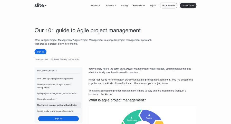 Slite
				article ui page example