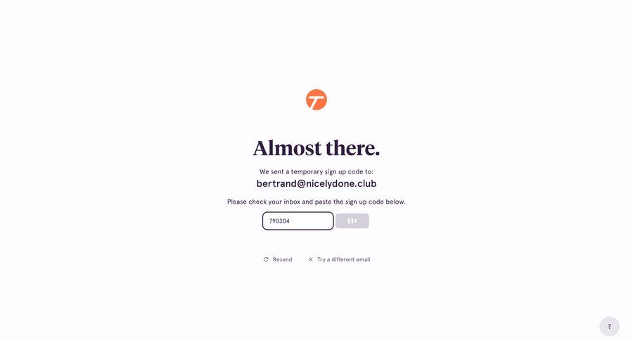 Tango
				signup page example