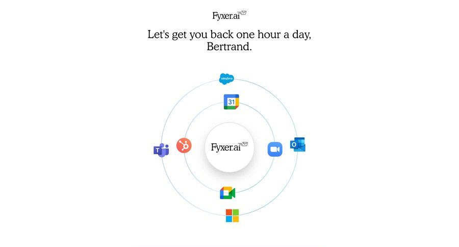 Fyxer
				onboarding ui page example
