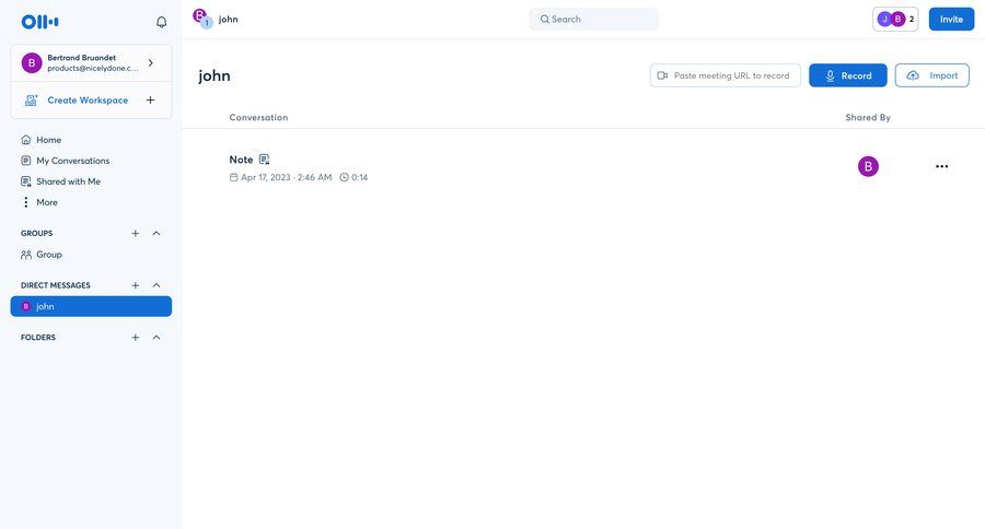 Otter
			 collaboration project management project collaboration conversational interface sidebar communication menu tips ui page example