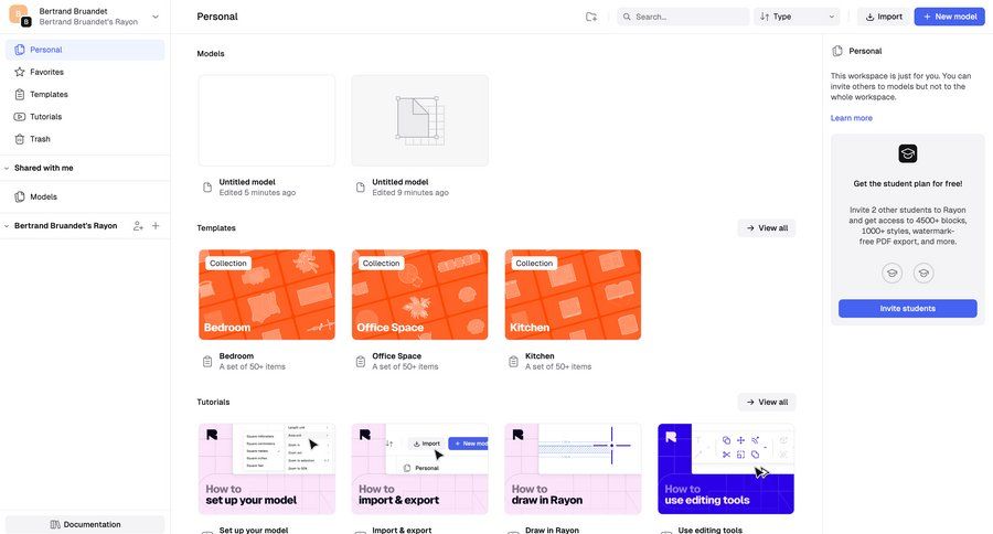 Rayon
			workspace settings dashboard sidebar navigation grid onboarding design templates template library workspace management template selection menu card layout ui page example