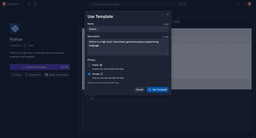 Replit
			 form templates privacy settings template selection call intelligence create generate template creation ui page example