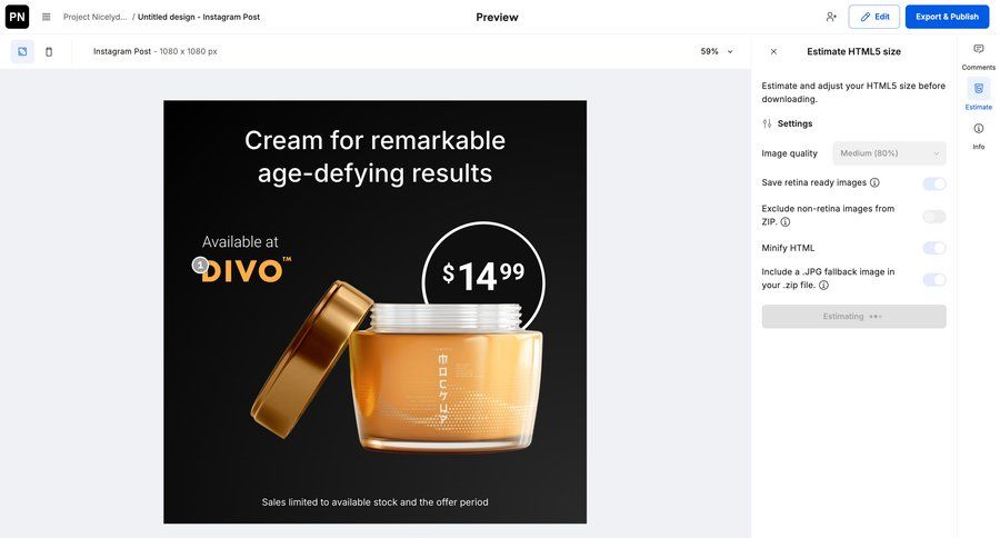 Creatopy
			 configuration settings e-commerce settings modal ui page example