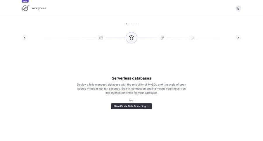 PlanetScale
				onboarding page example